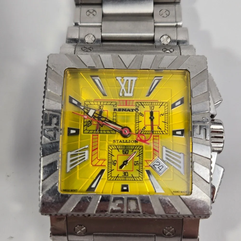 Renato Stallion Chronograph Yellow Dial Stainless Steel Limited Edition Watch